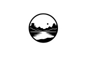 Circular Nature Landscape Silhouette, an Illustration by yasushie (Thumbnail 27 of 51)