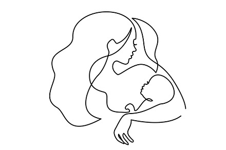 Happy Mother day card. Woman hold, an Illustration by Valenty