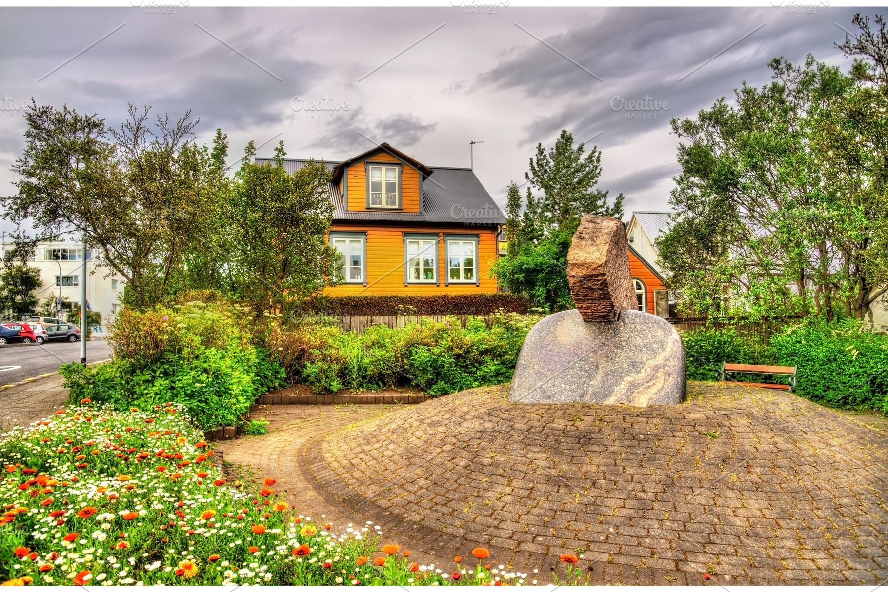 Houses in the city centre of reykjavik containing reykjavik, panorama, and, an Architecture Photo by Leonid Andronov