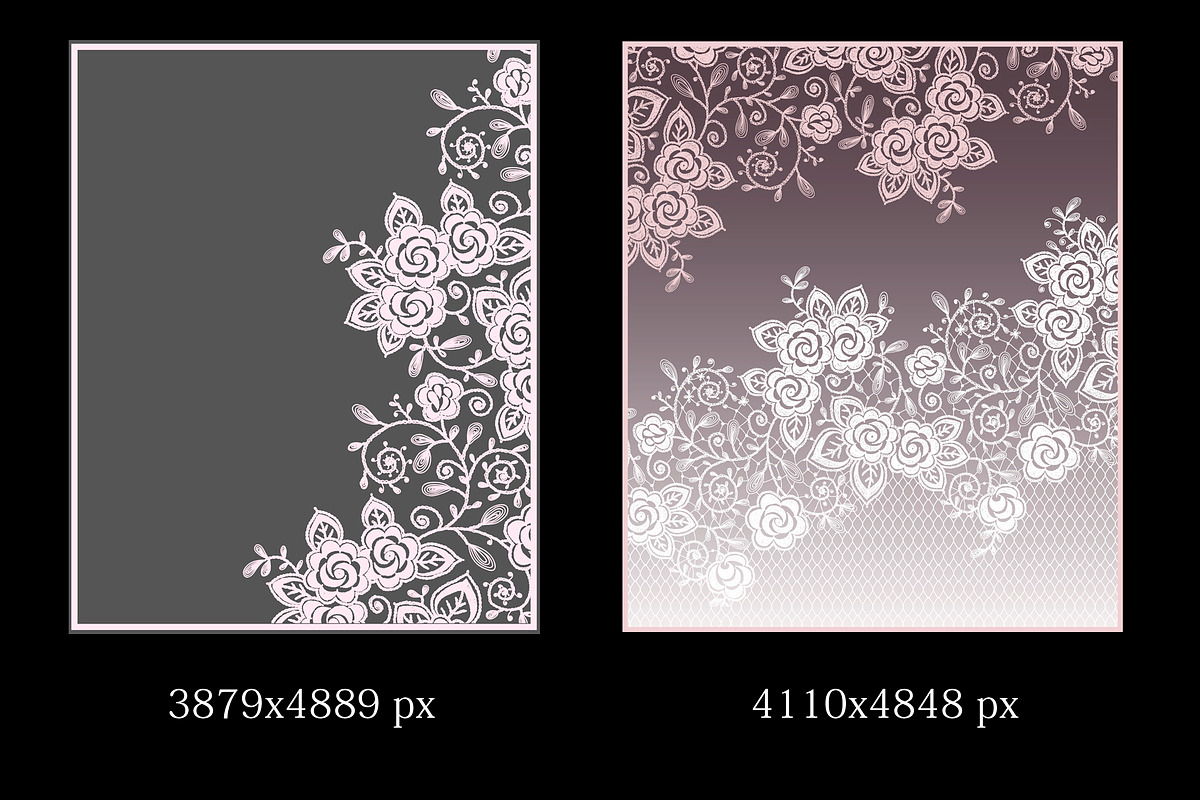 Lace roses frames and ribbons., a Pattern Graphic by Ajuga (Photo 2 of 7)