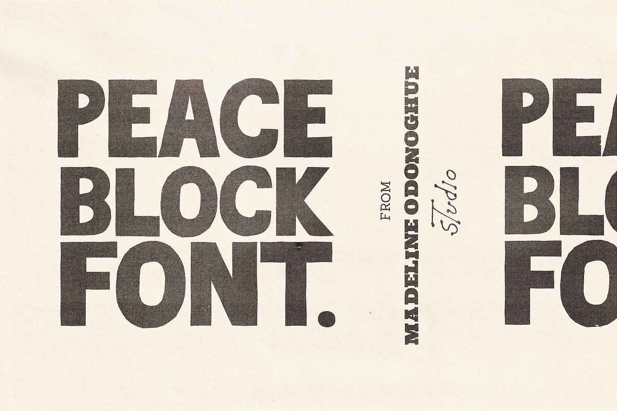 Peace Block Hand Made Bold Font, a Sans Serif Font by Madeline ODonoghue Design (Photo 1 of 6)