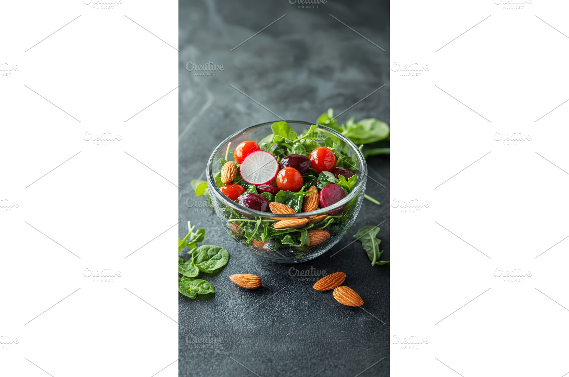 Vibrant Salad with Spinach, Arugula, a Food & Drink Photo by Rodica Ciorba