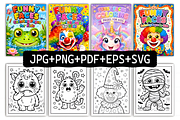 Funny Faces Coloring Pages for Kids, a Decorative Illustration by Design Station (Thumbnail 2 of 3)
