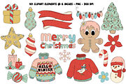 Groovy Retro Christmas Clipart Set, a Graphic by Murphy & Frank (Thumbnail 7 of 10)