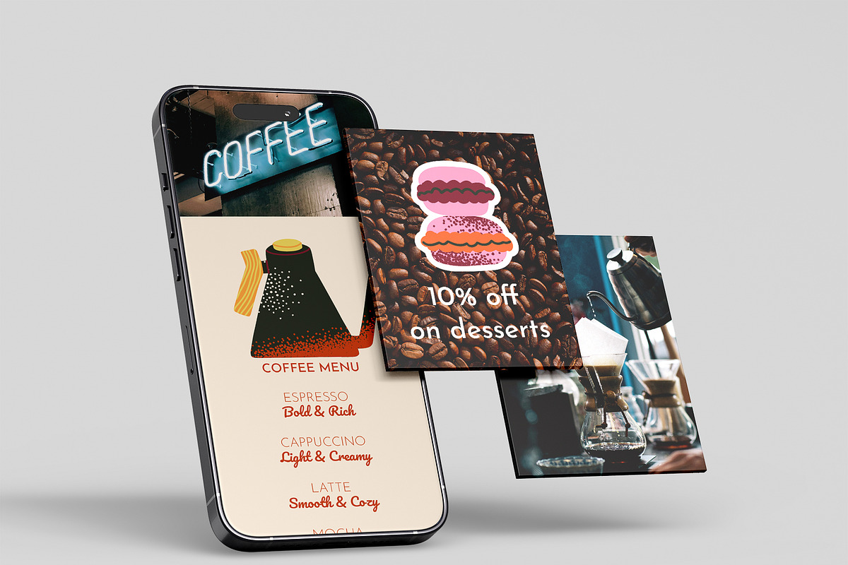 BOLD COFFEE: clipart, stickers, a Food Illustration by Elliko shop (Photo 5 of 9)