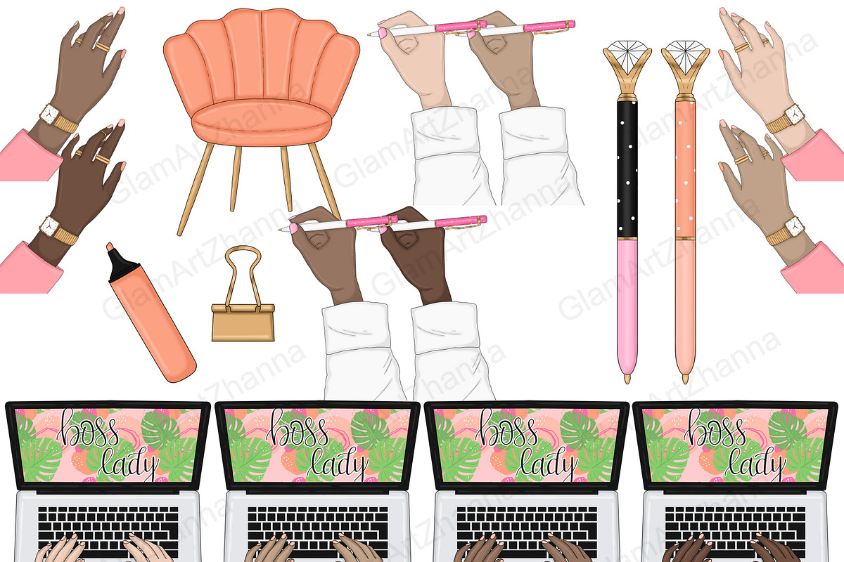 Boss Lady Clip Art, a Work Illustration by GlamArtZhanna (Photo 5 of 5)