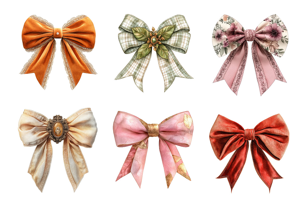 Autumn Coquette Bows Clipart, an Illustration by CreationArt (Photo 3 of 5)