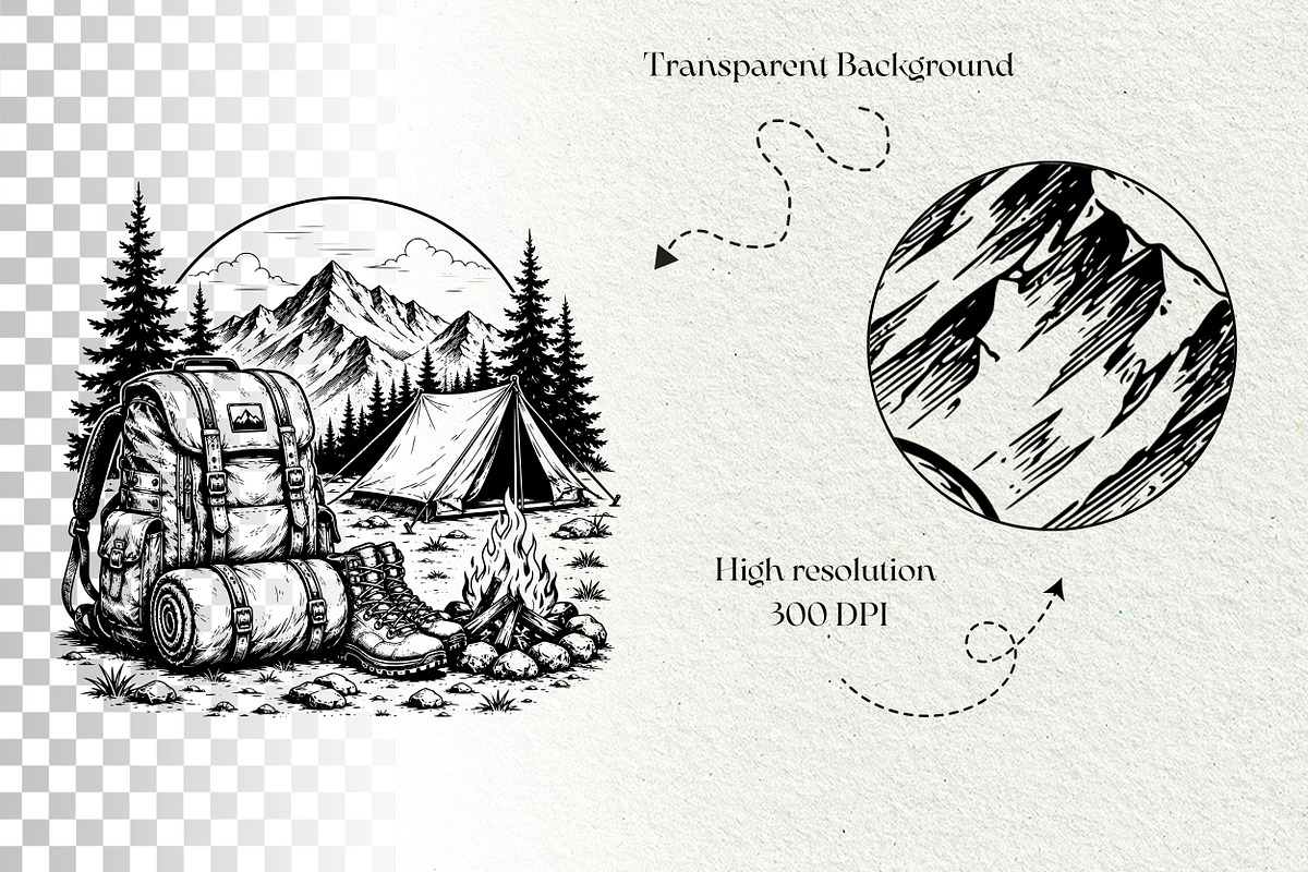 Camping Scenes Adventure Graphics, a Sport Illustration by DENIDigitalArtSudio (Photo 8 of 8)