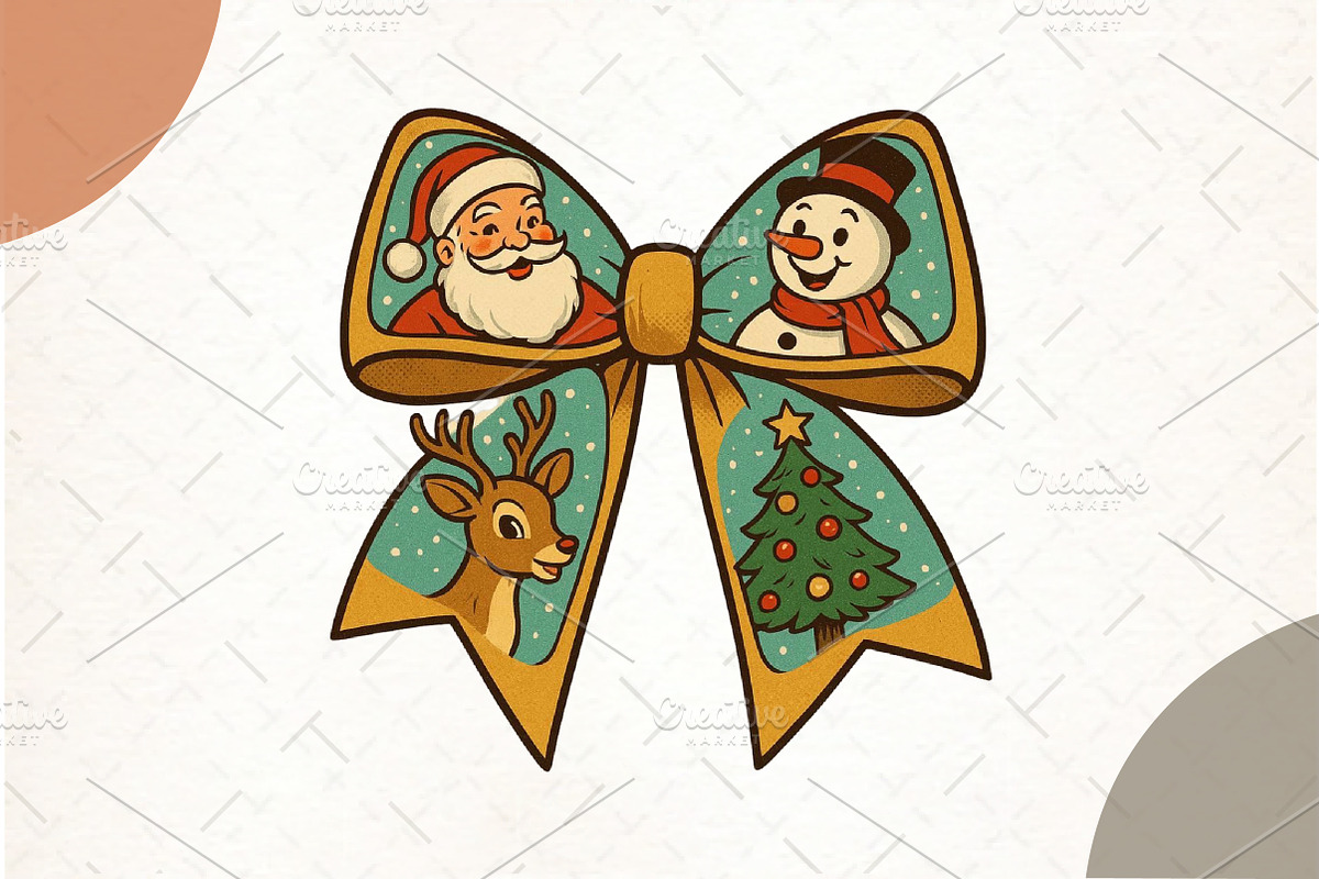 Christmas Coquette Bow Png, an Illustration by Watercolor design (Photo 1 of 6)