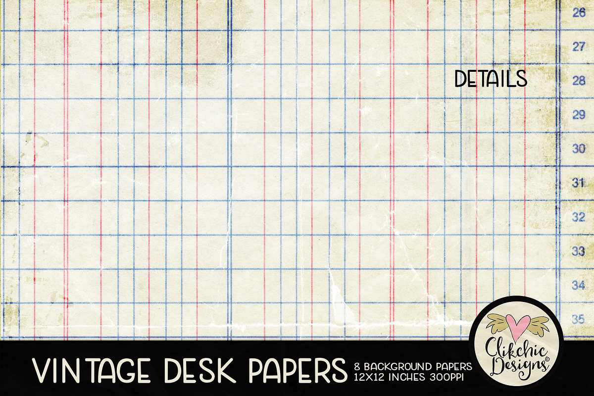 Vintage Desk Papers Backgrounds, a Texture Graphic by Clikchic Designs (Photo 4 of 5)