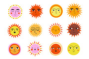 set of colored suns with smile faces, an Object Graphic by JULYMILKS (Thumbnail 1 of 2)