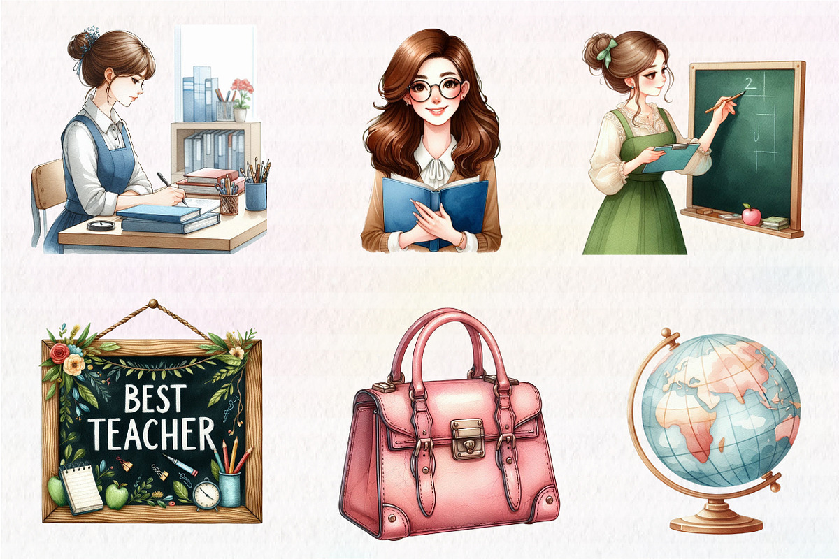 Pastel Teacher's Life Clipart, an Illustration by CreationArt (Photo 3 of 5)