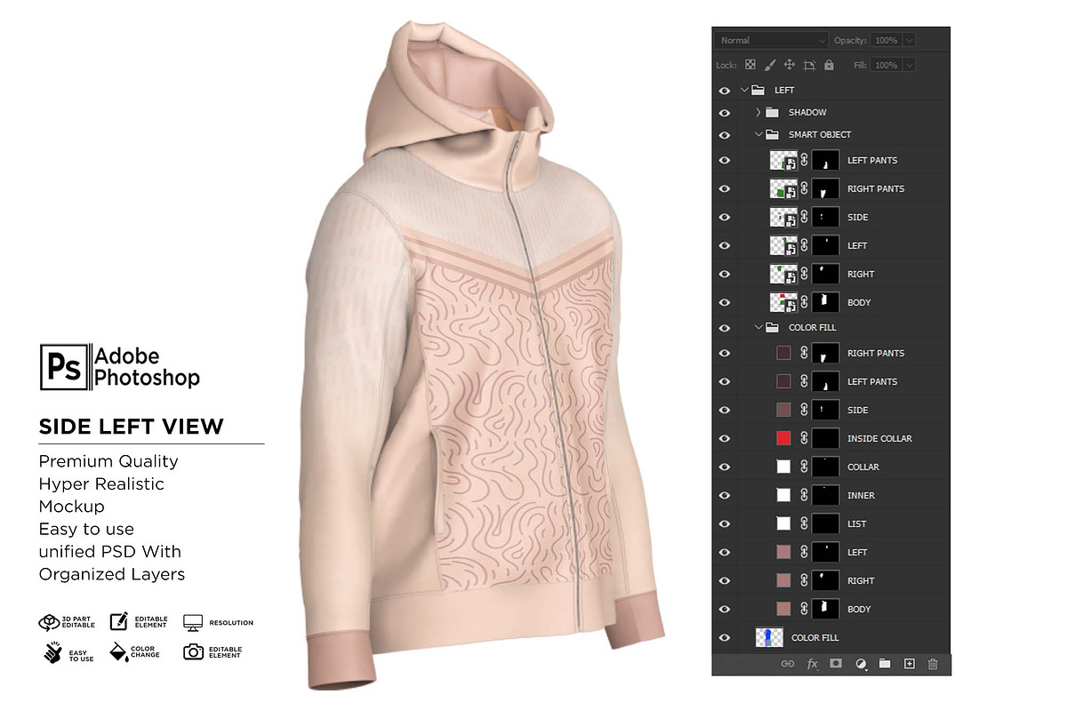 Drafting Mens Zip Up Hoodie Mockup, a Hoody Mockup by Nanggroe Scripting (Photo 9 of 9)