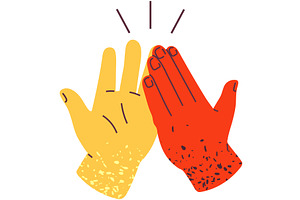 Two hands give high five, clap each, an Object Illustration by robuart