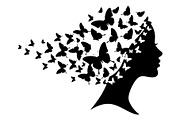 Woman Butterfly Hair Silhouette, an Object 3D Model by yasushie (Thumbnail 2 of 31)
