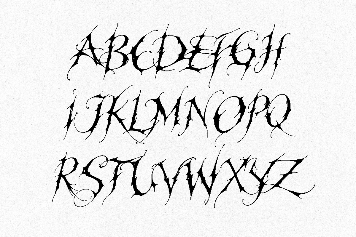 Cybersigilism Fonts, a Blackletter Font by Lilithcollageart (Photo 2 of 11)