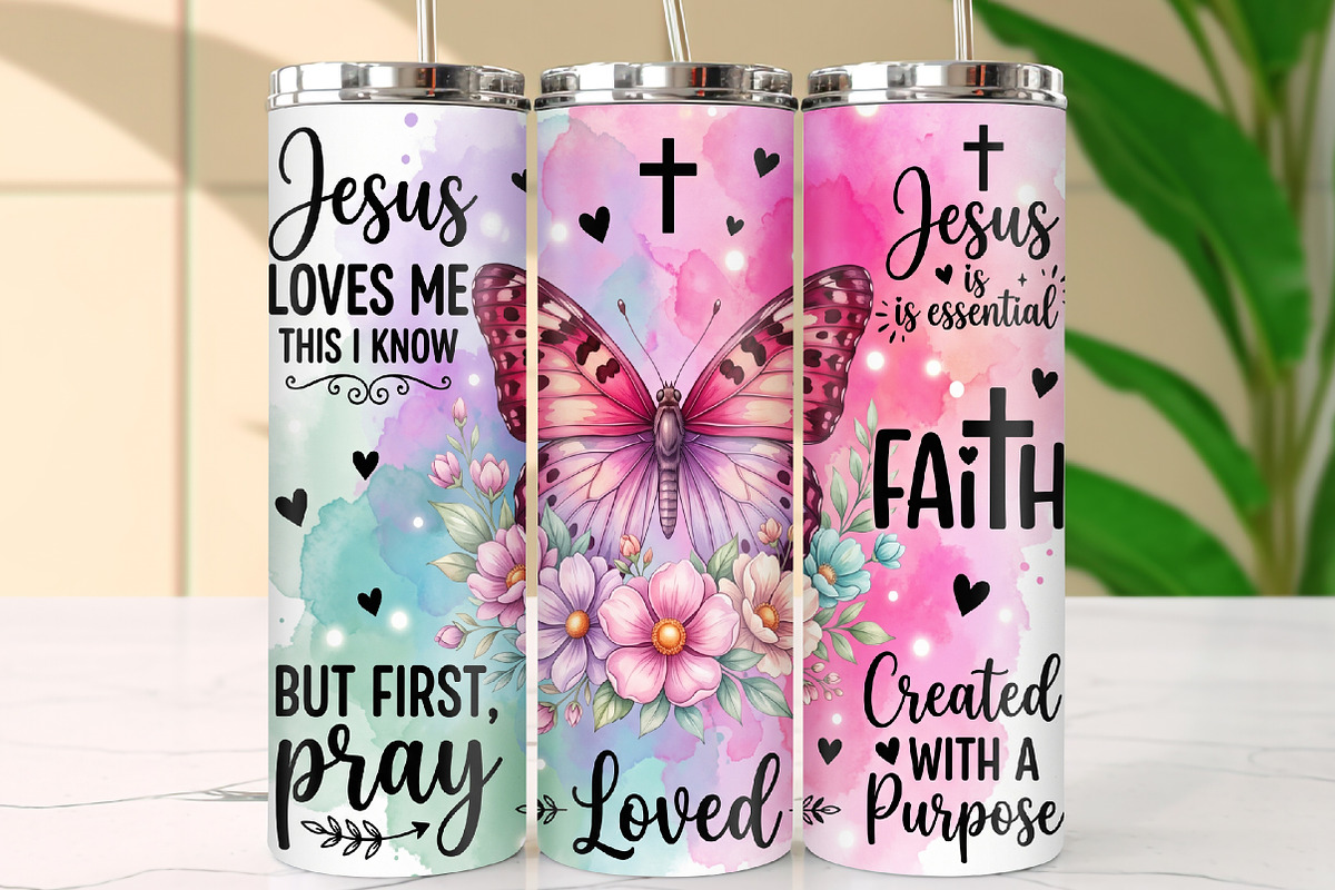 Christian 20oz Skinny Tumbler Wrap, a Seasonal Illustration by Rose Art (Photo 2 of 3)