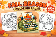 Fall Season Coloring Pages Vol. 1, a Seasonal Illustration by Inkivelle Studio (Thumbnail 1 of 3)