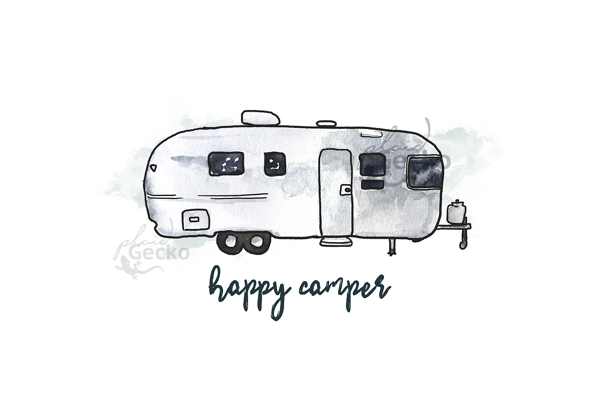 Retro Campers Watercolor, an Illustration by plaidGecko (Photo 7 of 7)