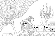 10 witches Halloween theme, an Illustration by Somjai King (Thumbnail 6 of 11)