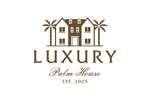 Vintage Retro Luxury Palm House Logo, a Branding & Logo Template by Buqancreative
