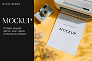 Retro US Letter Mockup with Camera, a Design Template by PhoebeCreates (Thumbnail 1 of 6)