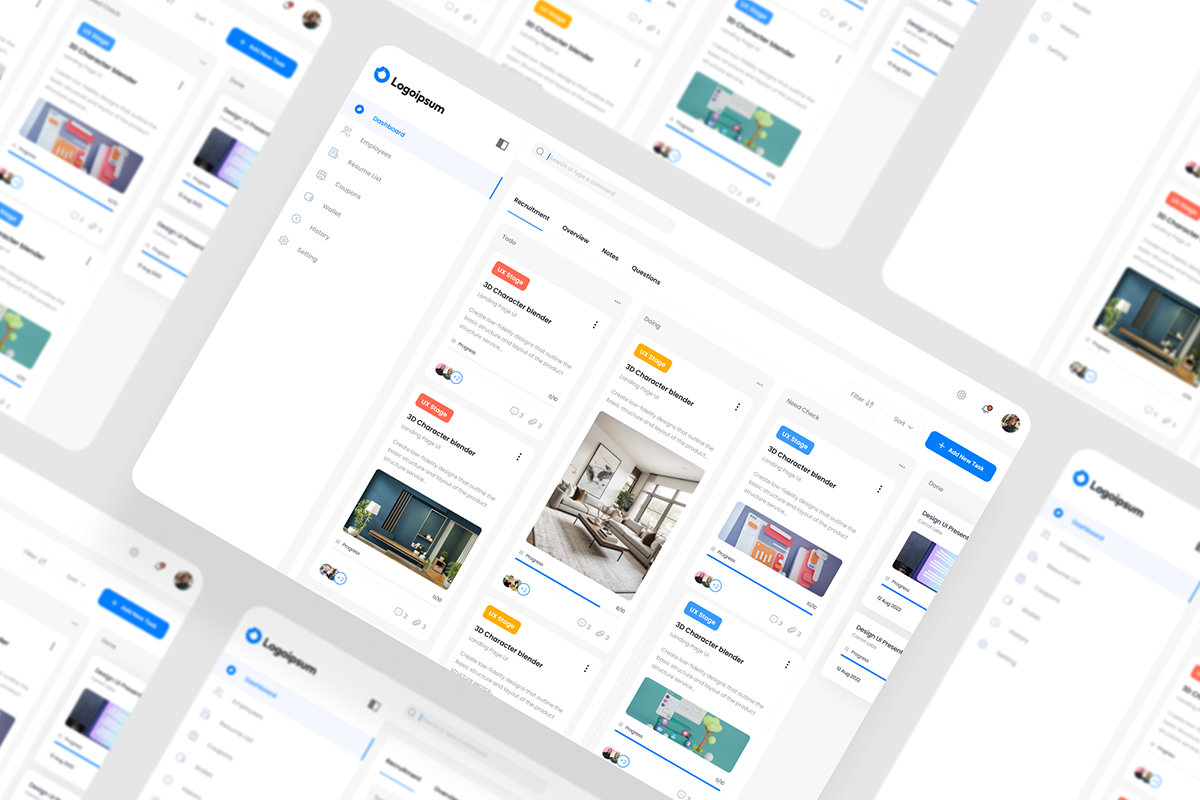 Task Management Dashboard UI Kit, an UI Kit Template by iDoodle Studio