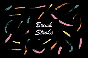 Black and Colorful Brush Stroke