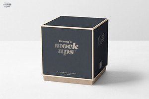 Candle In Gift Box Mockup