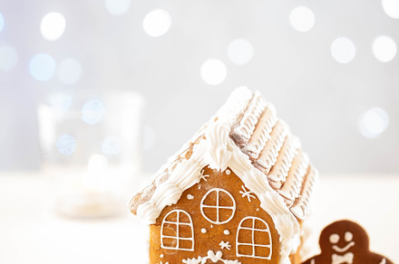 Christmas gingerbread house featuring house, gingerbread, and background