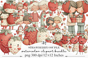 Whimsical Strawberry Couple Clipart, an Illustration by Designking (Thumbnail 1 of 5)