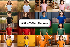 Kids Bella Canvas T-Shirt Mockup Set