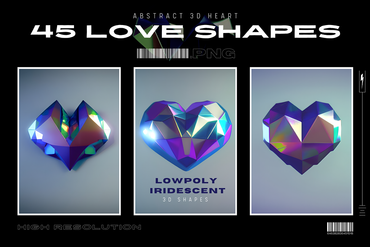 3D Love Shapes | Iridescent Heart, an Object Graphic by AN Productions (Photo 1 of 8)