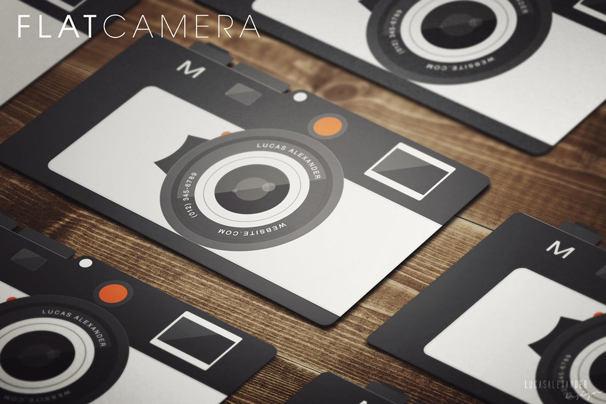 Flat Camera Business Card, a Business Card Template by Lucas Alexander (Photo 3 of 4)