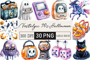 Nostalgic 90s Halloween Clipart, an Illustration by Black Bird Studio (Thumbnail 1 of 6)
