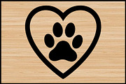 Heart and Paw Silhouette Vector Set, a Decorative Illustration by Gaye Art (Thumbnail 4 of 4)