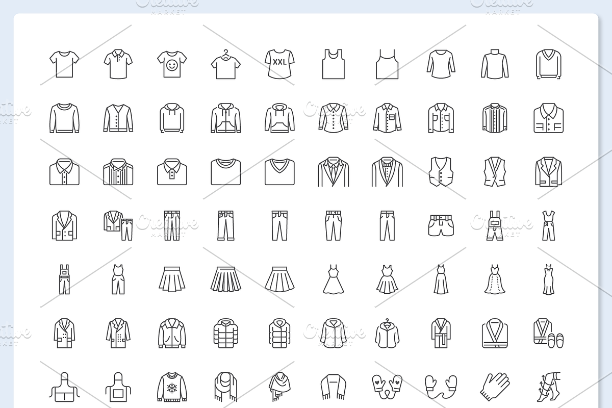 254 Clothes & Accessories Icons, an Outline Icon by Nadiinko (Photo 2 of 3)