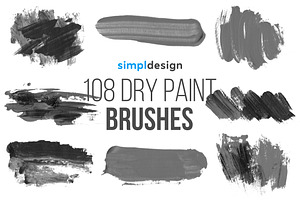 Stamp Dry Paint Photoshop Brushes, a Brush Add-On by SimplDesign