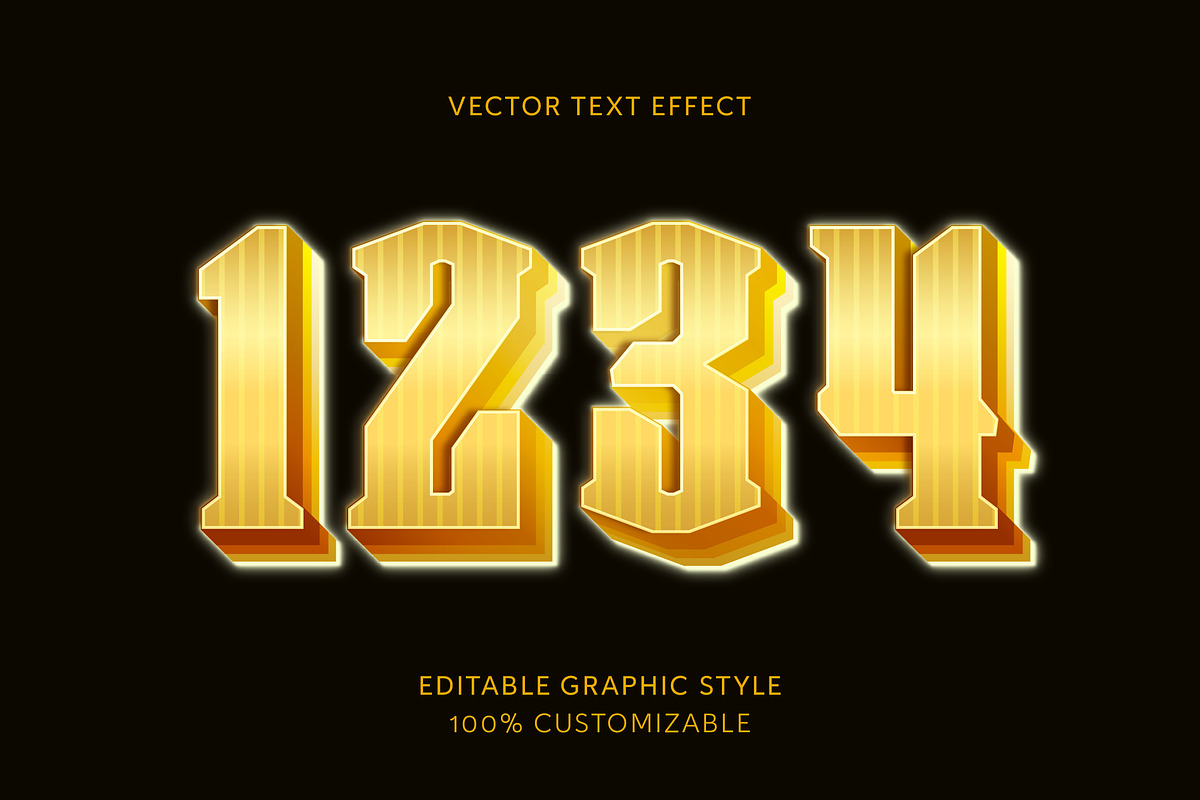 Gold Striped Classic Text Effect preview 2