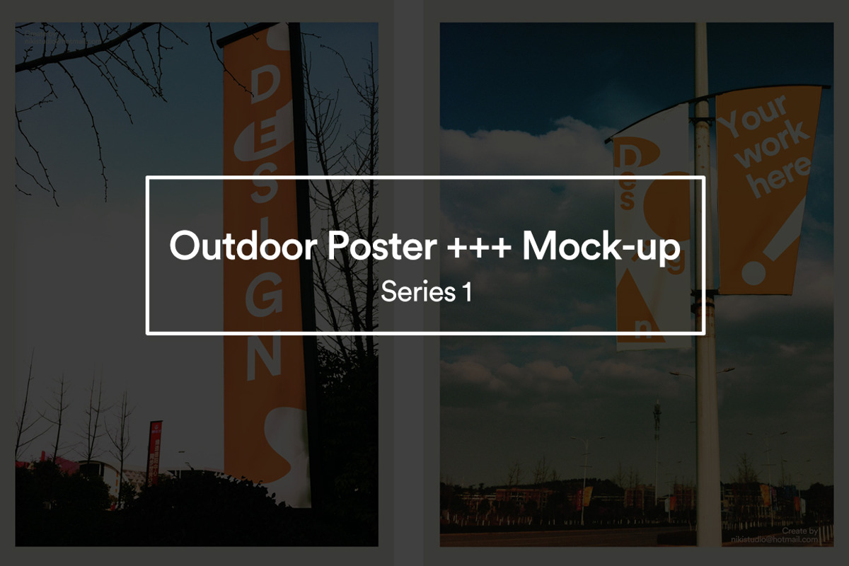 【Outdoor Poster etc. Mock-up 】, an Advertising Mockup by SuperBY Market (Photo 1 of 7)