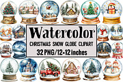 Christmas Snow Globe Clipart, an Illustration by Design Market (Thumbnail 1 of 3)