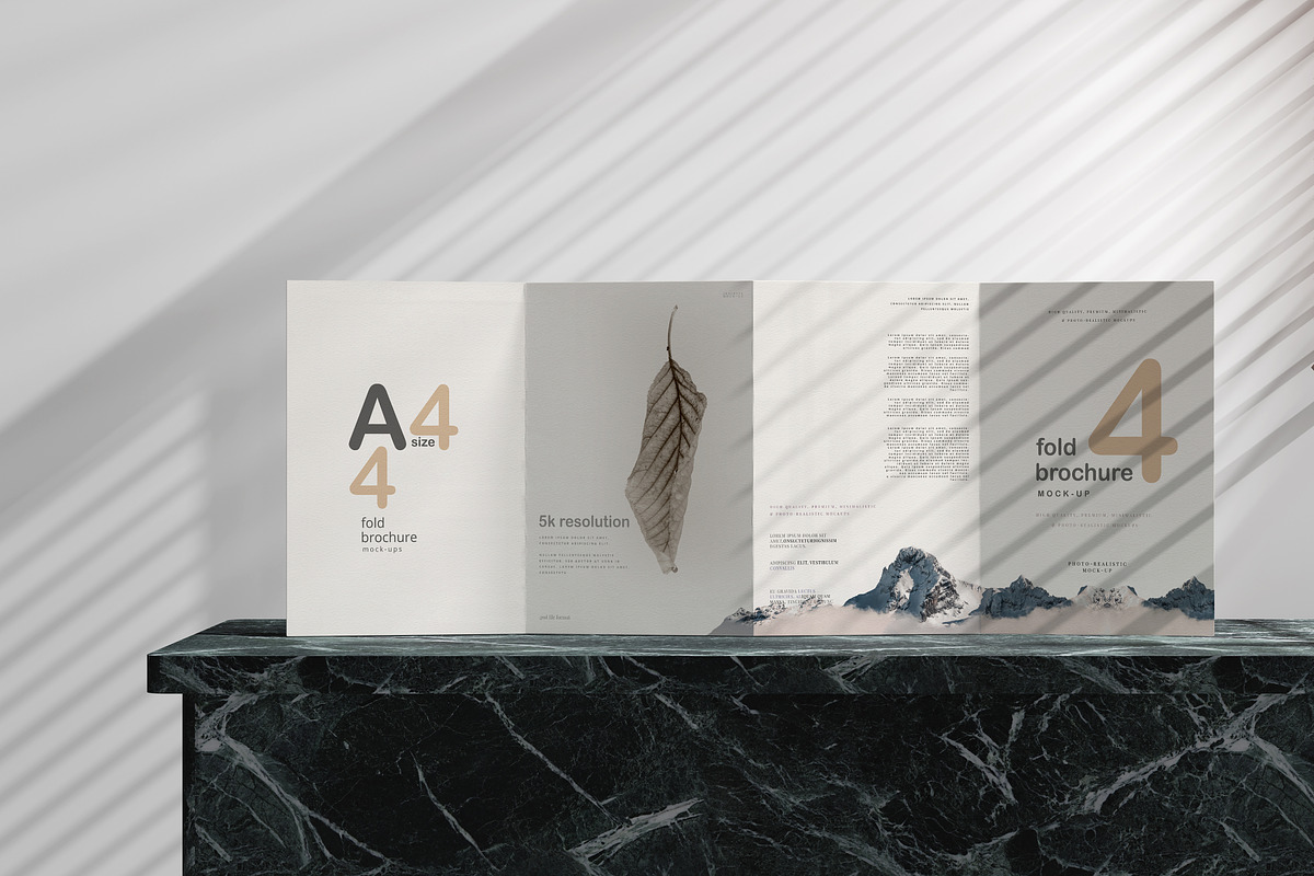 A4 Size Four Fold Brochure Mockup, a Print Template by pmvch (Photo 17 of 20)