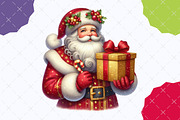 Glitter Christmas Santa Claus Waterc, an Illustration by designcity5 (Thumbnail 4 of 5)