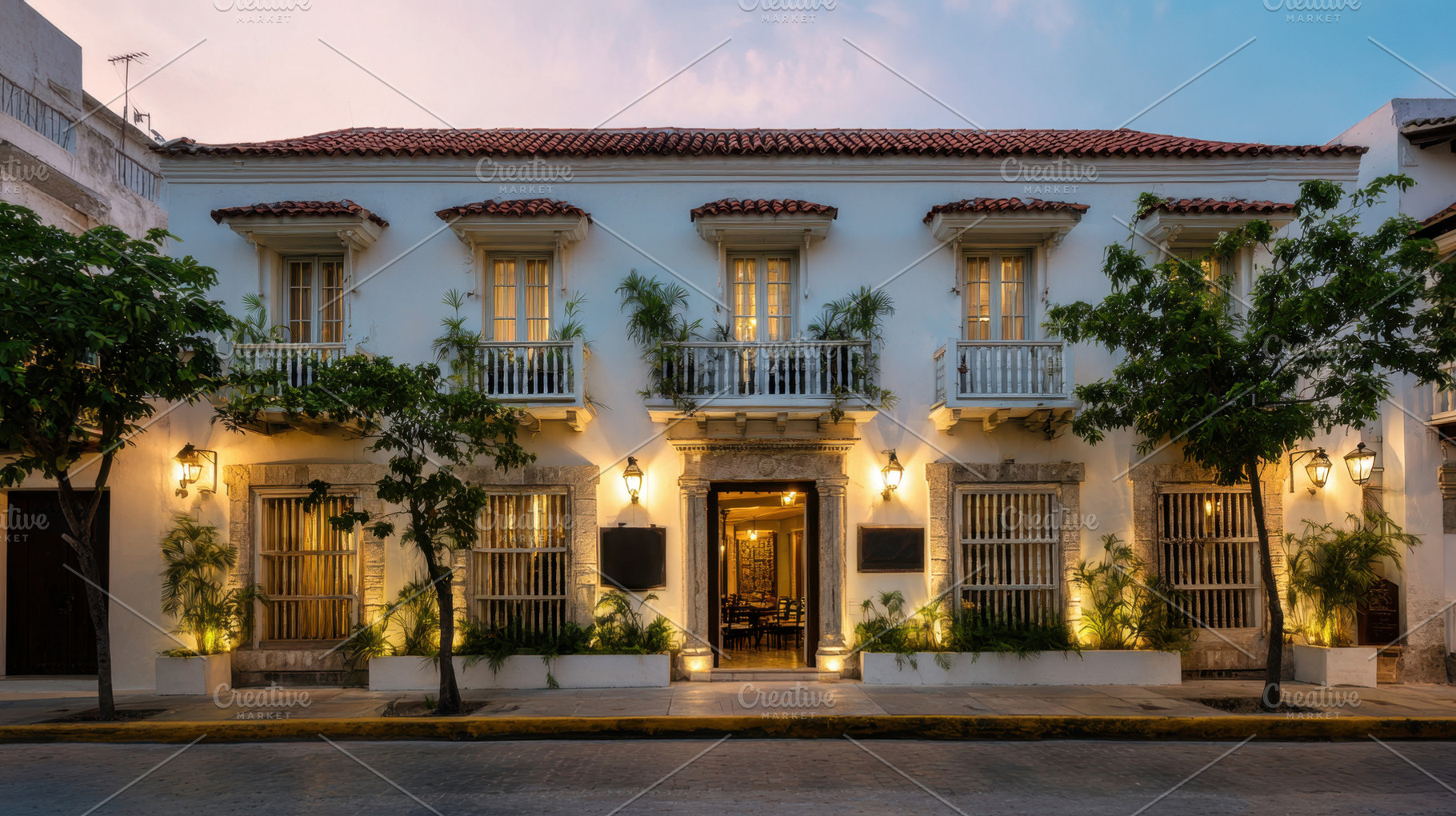 Cartagenas historic dusk view, a Photo by Beautiful things