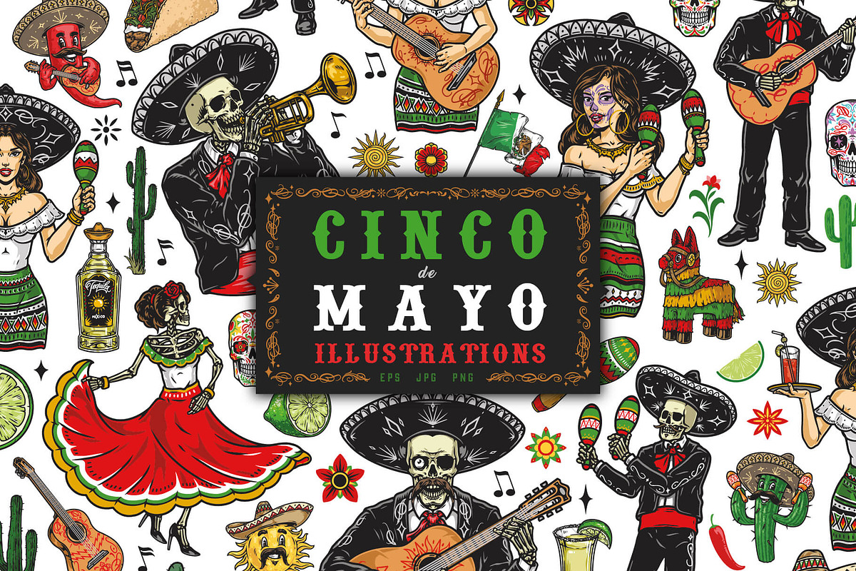 Cinco de Mayo illustrations, a Branding & Logo Template by DGIM studio (Photo 1 of 11)
