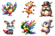 Funny Animal Clipart Bundle, an Illustration by CreationArt (Thumbnail 4 of 5)