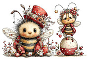 Whimsical Easter Bee Clipart, an Illustration by Designworld (Thumbnail 3 of 6)