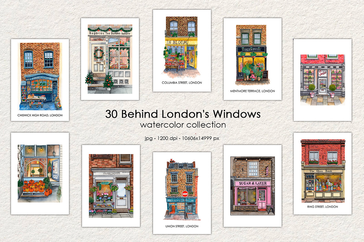 Behind London's Windows, an Object Illustration by SunnJaneArt (Photo 1 of 9)