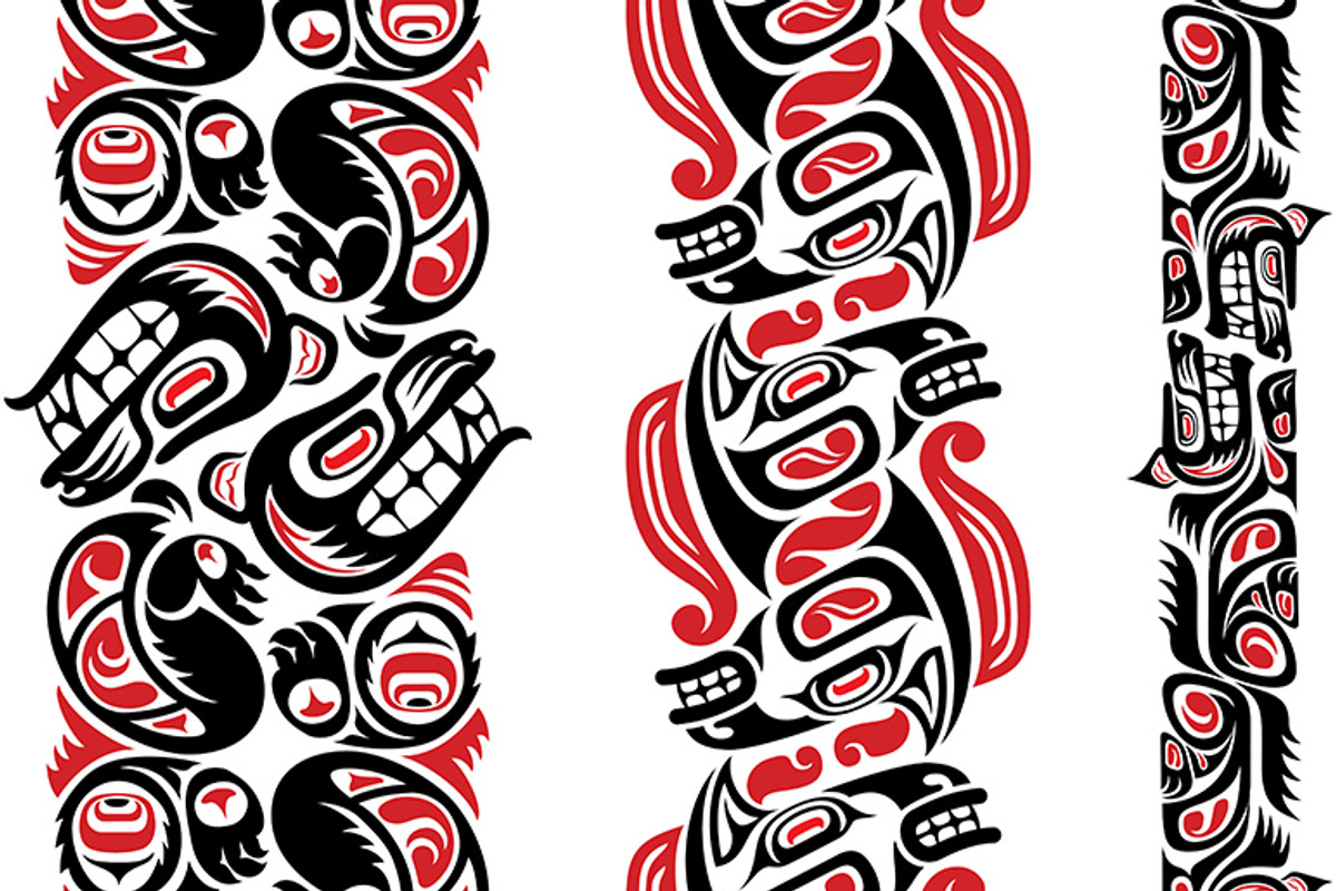 Haida styled seamless patterns (12x) preview 4