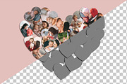 Love Heart Photo Collage Template, a Social Media Template by DesignerCandies (Thumbnail 2 of 5)